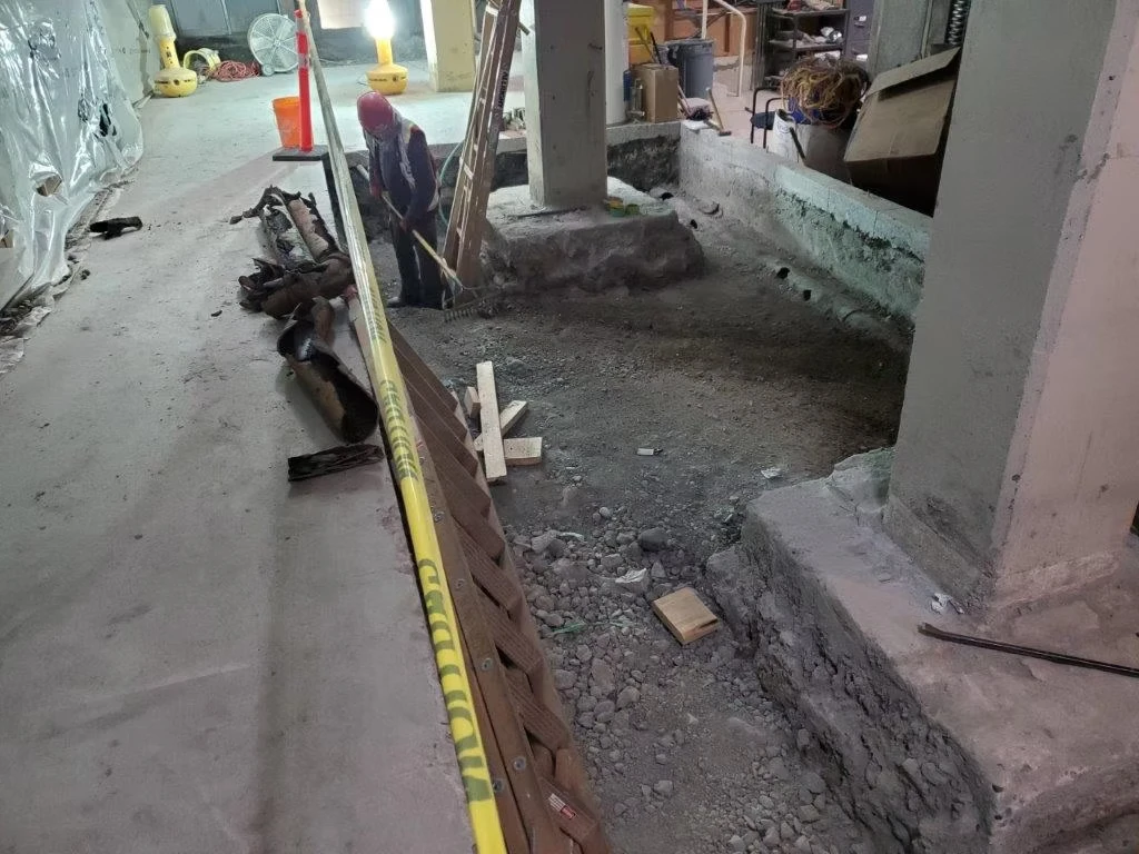 Interior excavation at West Vancouver Municipal Hall
